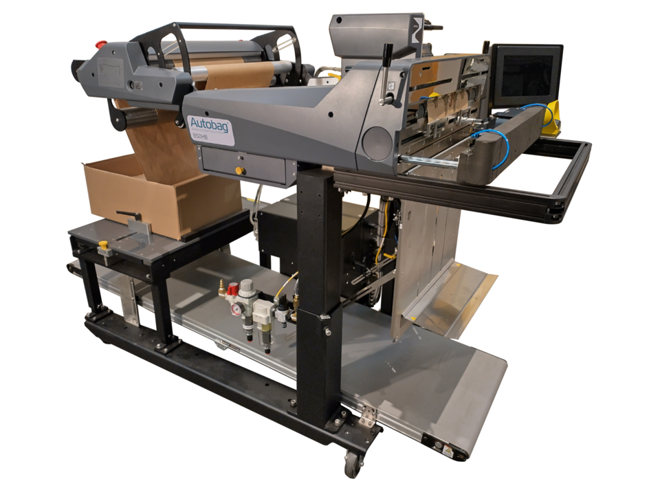 AUTOBAG 850HB Hybrid bagging machine loaded with a kraft paper roll